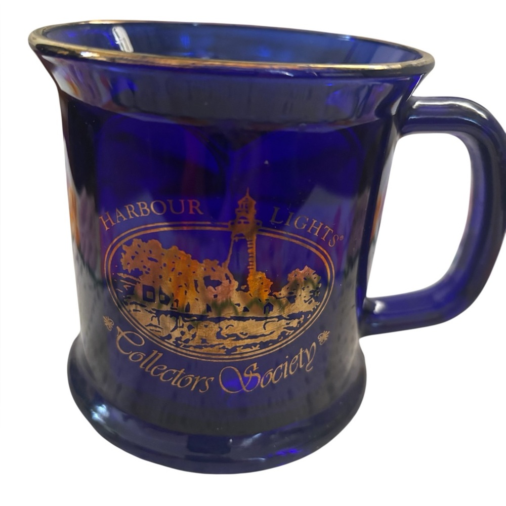 Harbour Lights Collectors Society Blue Glass Mug - like new